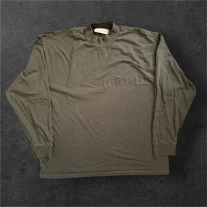 Fear of God ESSENTIALS Long Sleeve Shirt  Mens Large Dark Gray Mock Neck